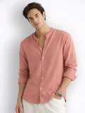 Mandarin AirLinen™ - Coral Pink Regular Fit Shirt
