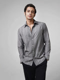 Montclair - Grey Cotton Slim Fit Shirt
