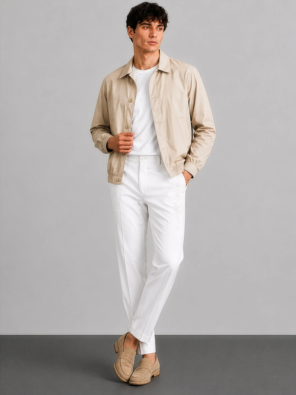 AirLinen™ Bomber Jacket - Beige