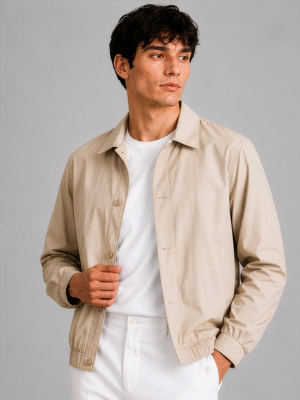 AirLinen™ Bomber Jacket - Beige