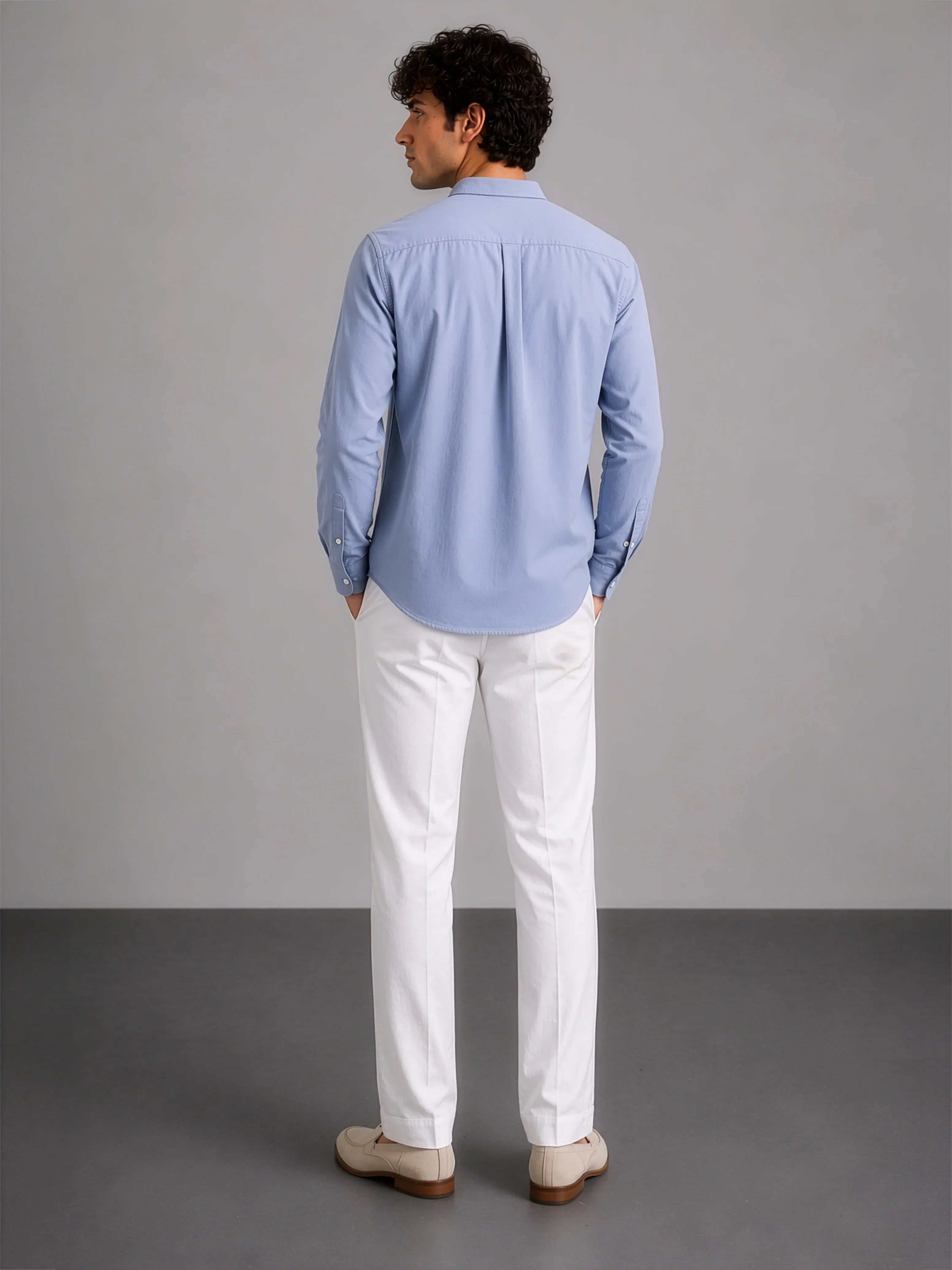 Mandarin AirLinen™ - Pastel Blue Regular Fit Shirt