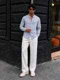 Mandarin AirLinen™ - Pastel Blue Regular Fit Shirt